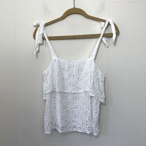 American Eagle Outfitters White Eyelet Tank Top